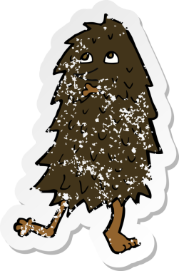 Bir insan tarafından çizilmiş karikatür canavarının geriletilmiş çıkartması.