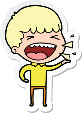 Bir insan tarafından çizilmiş bir karikatür çıkartması.