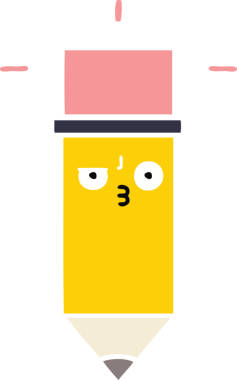 Bir insan tarafından çizilmiş düz renkli bir kalem karikatürü