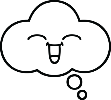 Bir insan tarafından çizilmiş bir düşünce baloncuğunun çizgi çizimi