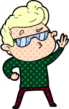 Bir insan tarafından çizilmiş havalı bir çizgi film.