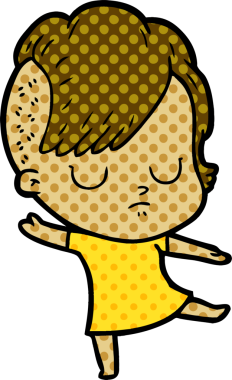 Bir insan tarafından çizilmiş karikatür kadın.