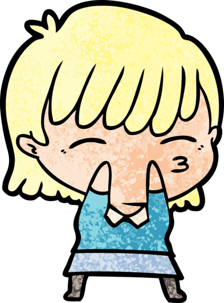 Bir insan tarafından çizilmiş karikatür kadın.