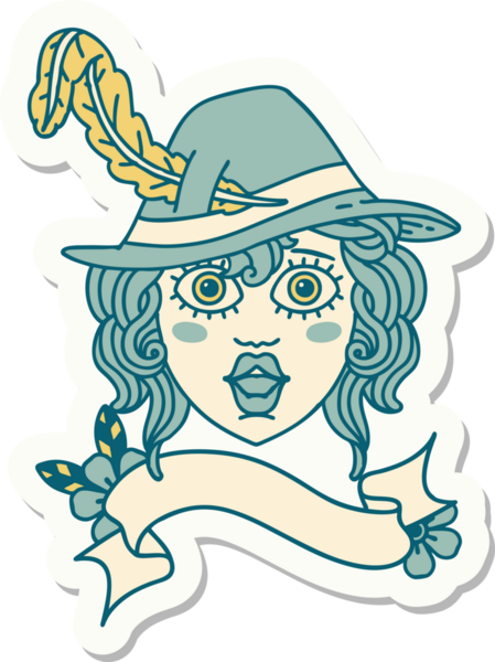 Bir insan tarafından çizilmiş insan ozan karakterinin çıkartması.