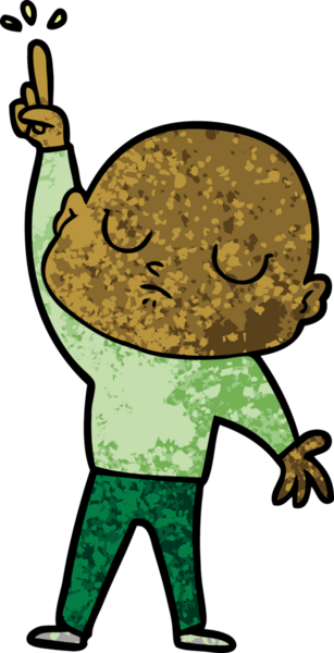 bir insan tarafından çizilmiş kel bir adam.