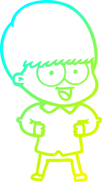 Bir insan tarafından çizilmiş mutlu çizgi film çocuğu çizimi.