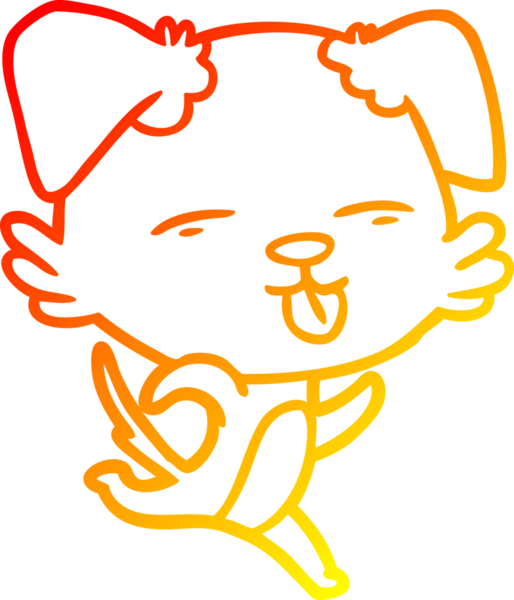 İnsan tarafından çizilmiş bir çizgi film köpeğinin sıcak çizgi çizimi.