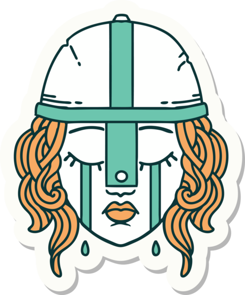 Bir insan tarafından çizilmiş ağlayan bir insan dövüşçüsünün çıkartması.