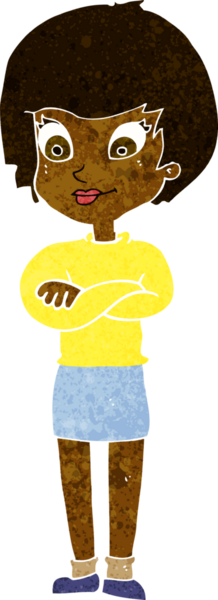 Bir insan tarafından çizilmiş gururlu bir kadın.