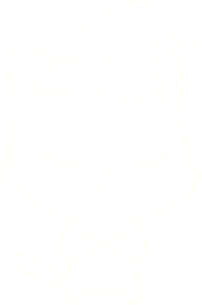 Bir insan tarafından çizilen Noel Kedisi Tebeşiri