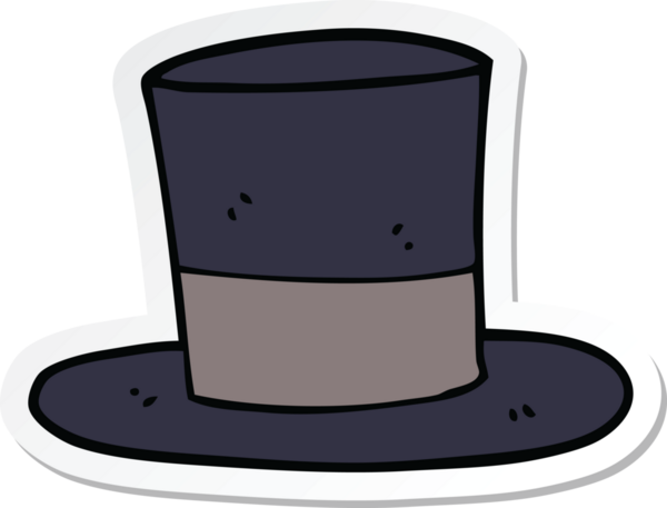 Bir insan tarafından çizilmiş bir silindir şapkanın çıkartması.