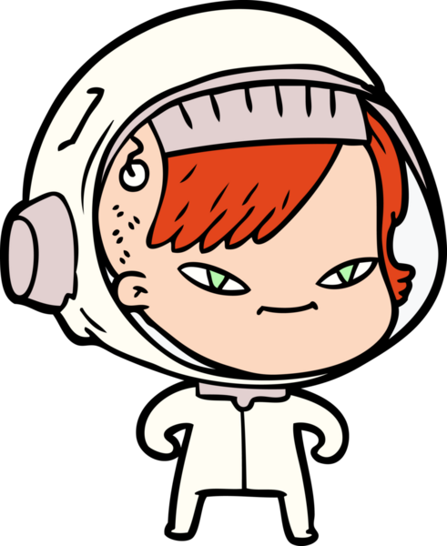 Bir insan tarafından çizilmiş astronot kadın.