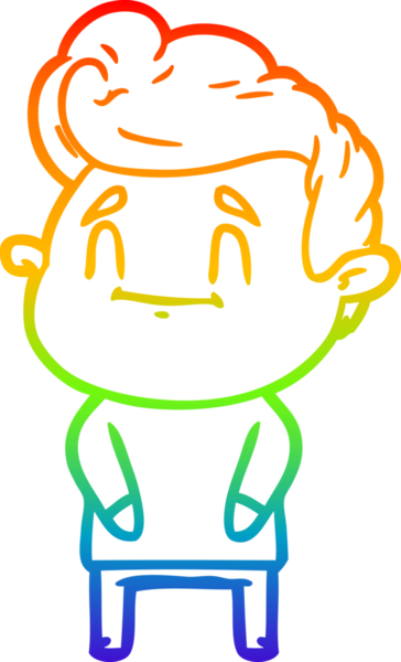 gökkuşağı gradyanı çizimi bir insan tarafından çizilmiş mutlu bir çizgi film adamı