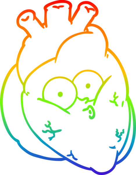 gökkuşağı gradyanı çizimi bir insan tarafından çizilmiş garip bir kalp