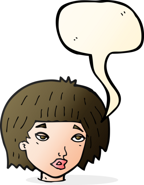 Bir insan tarafından çizilmiş konuşma baloncuğu olan sıkılmış bir kadın.