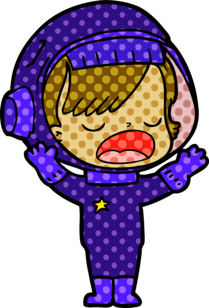 Bir insan tarafından çizilmiş astronot kız.