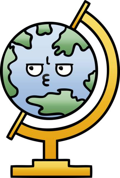 Bir insan tarafından çizilmiş dünyanın gölgeli bir karikatürü.