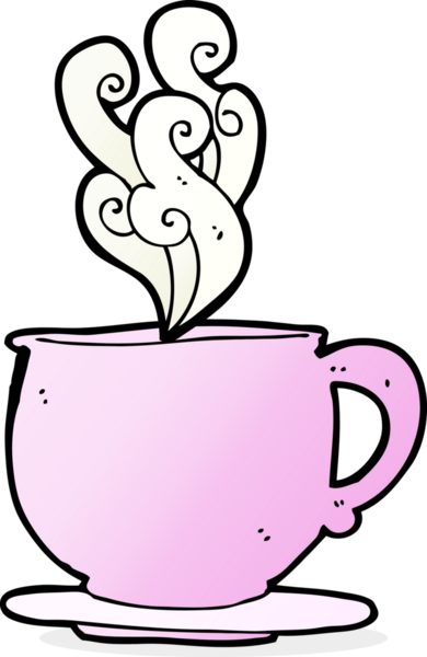 Bir insan tarafından çizilmiş şekerli çay fincanı.