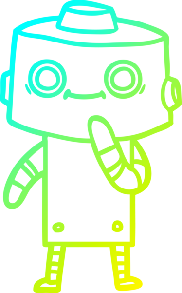 Bir insan tarafından çizilmiş soğuk gradyan robot çizimi
