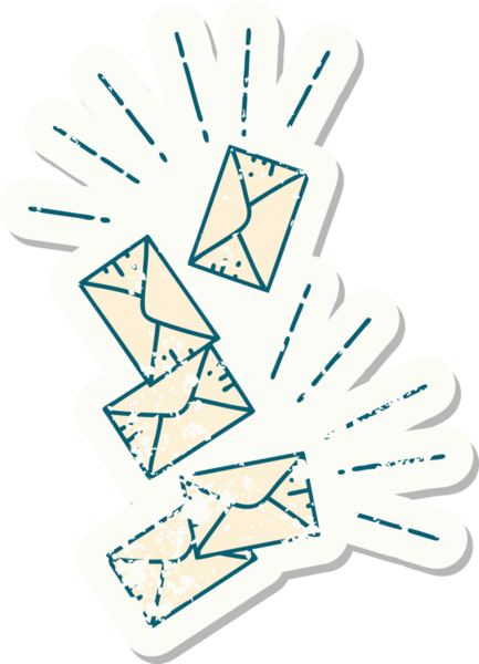 Bir insan tarafından çizilmiş dövme stili eski bir etiket.