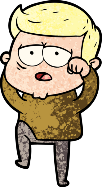 Bir insan tarafından çizilmiş yorgun bir adam.