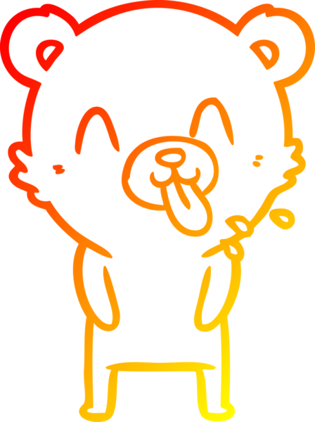 Bir insan tarafından çizilmiş kaba bir çizgi film ayısının sıcak çizgi çizimi