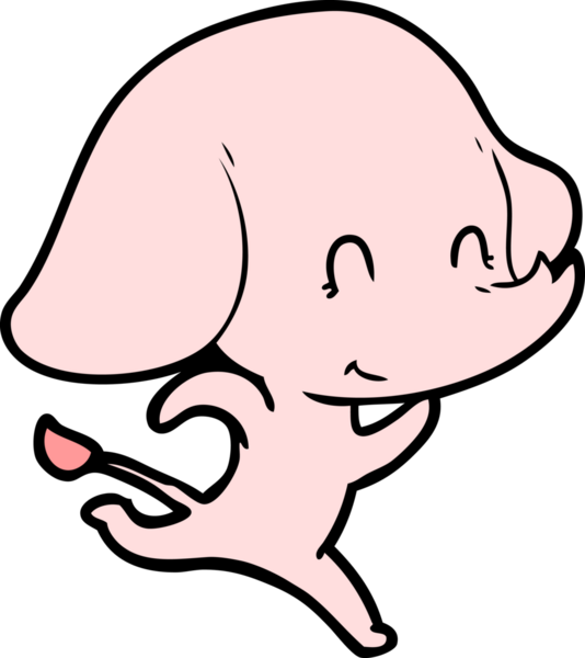 Bir insan tarafından çizilmiş şirin bir fil.