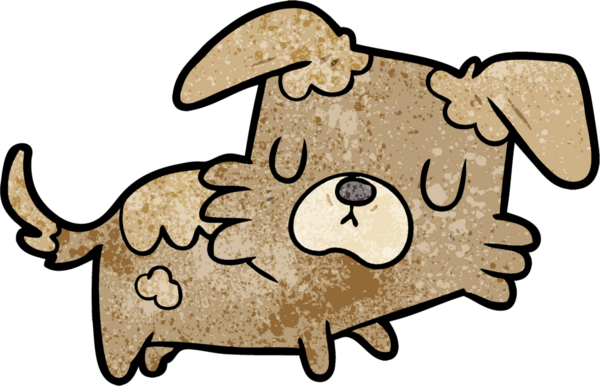 Bir insan tarafından çizilmiş küçük bir köpek.