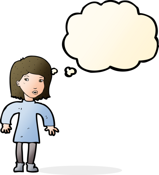 Bir insan tarafından çizilmiş, düşünceli, dikkatli bir kadın çizgi filmi.