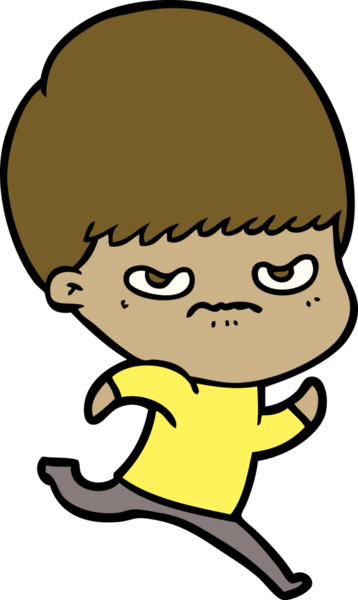 Bir insan tarafından çizilmiş kızgın bir çocuk.