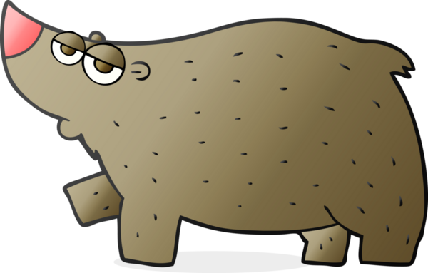 Bir insan tarafından çizilmiş serbest çizim çizgi film ayısı.