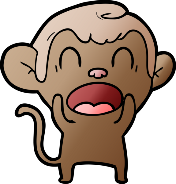 Bir insan tarafından çizilmiş bağıran çizgi maymun.