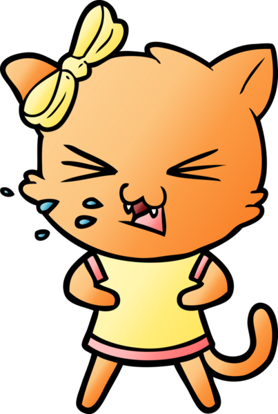 Bir insan tarafından çizilmiş çizgi film kedisi.