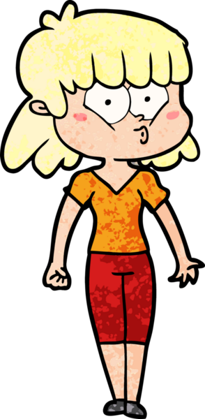 Bir insan tarafından çizilmiş ıslık çalan kız.