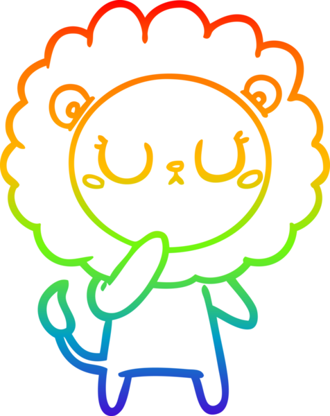 gökkuşağı gradyan çizgi çizimi bir insan tarafından çizilmiş bir aslan