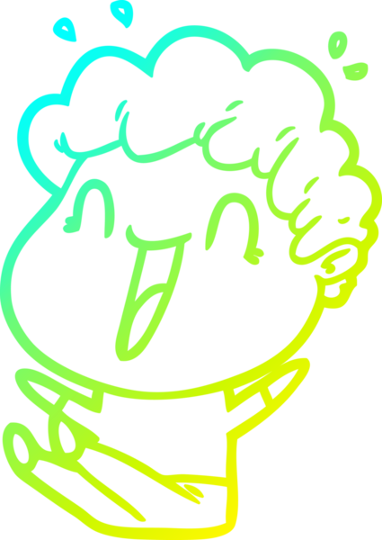 Bir insan tarafından çizilmiş mutlu bir adamın soğuk çizgi çizimi.