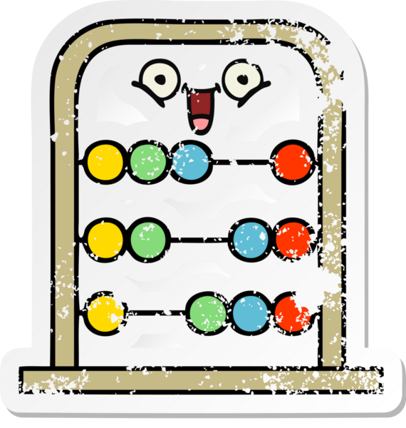 Bir insan tarafından çizilmiş şirin bir abaküsün sıkıntılı çıkartması.