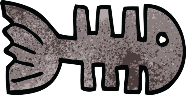 bir insan tarafından çizilmiş karalama balık kemikleri