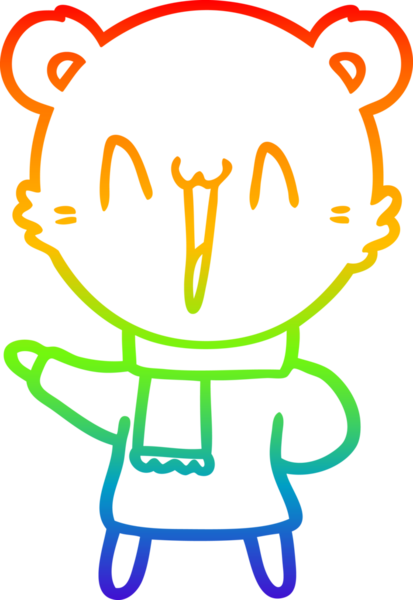 gökkuşağı gradyanı çizimi bir insan tarafından çizilmiş mutlu ayı karikatürü