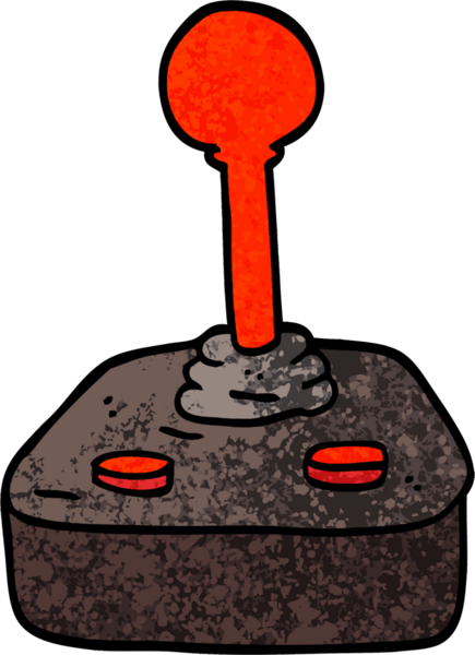 Grunge desenli çizim çizimi. Bir insan tarafından çizilmiş joystick.