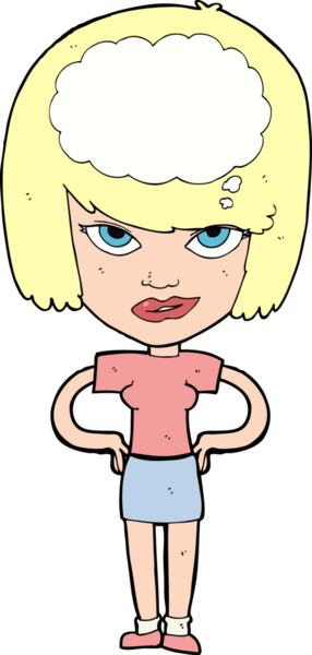 Bir insan tarafından çizilmiş bir çizgi film kadını.