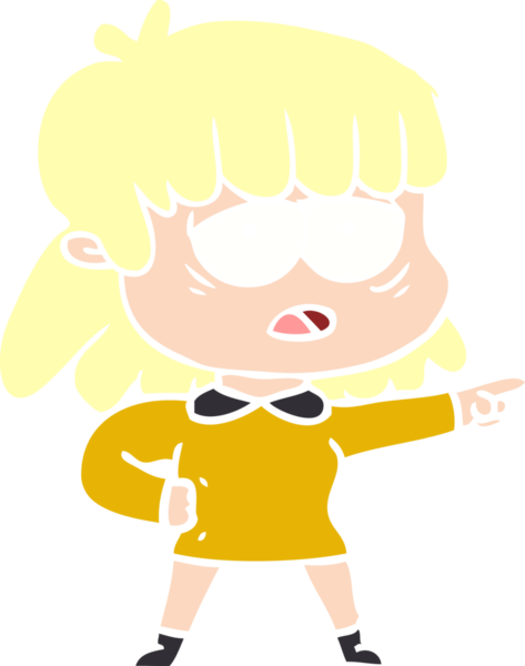 Bir insan tarafından çizilmiş düz renkli çizgi film yorgunu bir kadın.