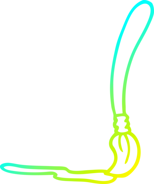 Bir insan tarafından çizilmiş bir karikatür fırçasının soğuk gradyan çizimi