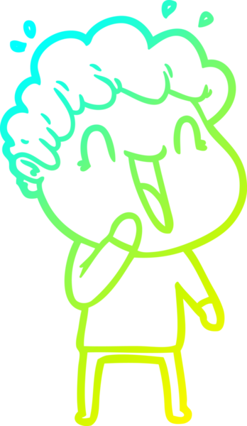 Bir insan tarafından çizilmiş mutlu bir adamın soğuk çizgi çizimi.