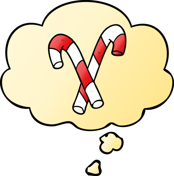 Düşünce baloncuğu olan çizgi film şeker kamışları bir insan tarafından çizilmiştir.