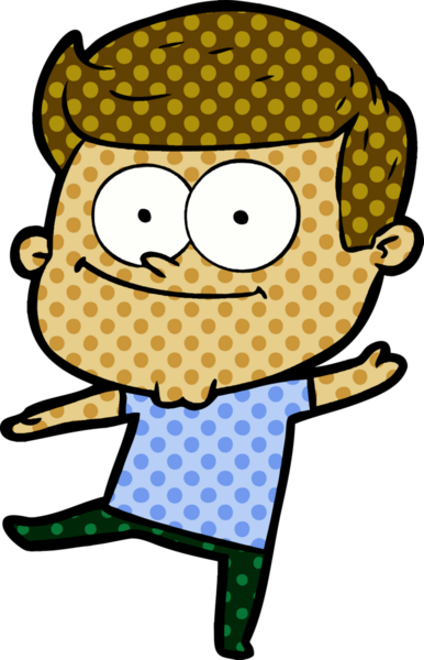 Bir insan tarafından çizilmiş mutlu bir adam.