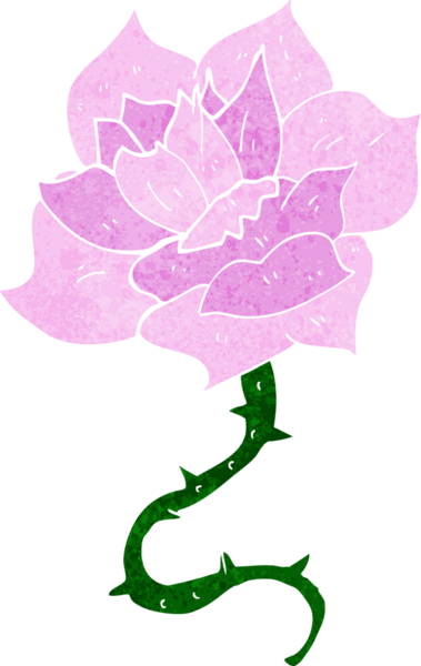 Bir insan tarafından çizilmiş çizgi film gülü