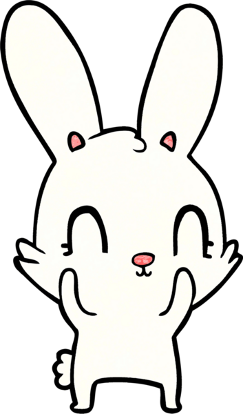 Bir insan tarafından çizilmiş şirin çizgi film tavşanı.