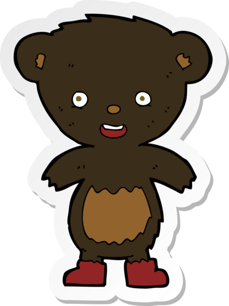 Bir insan tarafından çizilmiş siyah ayı yavrusunun çıkartması.