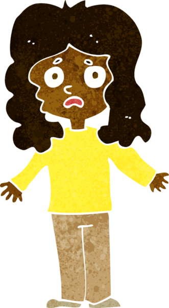 Bir insan tarafından çizilmiş endişeli bir karikatür.